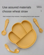 Load image into Gallery viewer, Children's Tableware Cartoon Compartment Wheat Dinner Plate Children Eating Training Spoon

