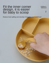 Load image into Gallery viewer, Children's Tableware Cartoon Compartment Wheat Dinner Plate Children Eating Training Spoon

