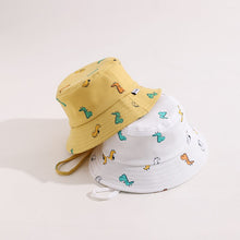 Load image into Gallery viewer, Summer Children Bucket Hat Cartoon Dinosaur Print Girls Boys Panama Fisherman Hat Outdoor Kids Sun Beach Cap
