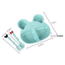 Load image into Gallery viewer, Children Cute Cartoon Bear Tableware Set Wheat Straw Baby Dinner Plate Feeding Dishes Toddler Training Bowl Spoon Fork for Kids
