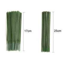 Load image into Gallery viewer, 100 Pcs 17cm/25cm Gardening Potted Plastic Flower Rod Artificial Decoration Plant Wire Stem for Wedding Party Garden Home Office
