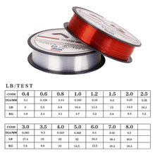 Load image into Gallery viewer, 100M Nylon Fishing Line Super Strong Japan Monofilament Fishing Line Bass Carp Fish Fishing Accessories
