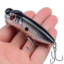 Load image into Gallery viewer, 1pcs Fishing Lures 6.5cm/12g Topwater Popper Bait 5 Color Hard Bait Artificial Wobblers Plastic Fishing Tackle With 6# Hooks

