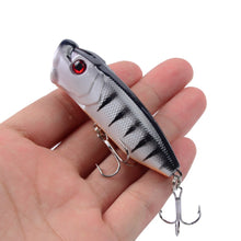 Load image into Gallery viewer, 1pcs Fishing Lures 6.5cm/12g Topwater Popper Bait 5 Color Hard Bait Artificial Wobblers Plastic Fishing Tackle With 6# Hooks
