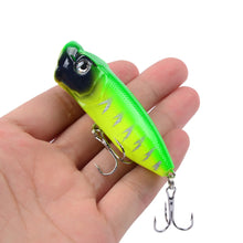 Load image into Gallery viewer, 1pcs Fishing Lures 6.5cm/12g Topwater Popper Bait 5 Color Hard Bait Artificial Wobblers Plastic Fishing Tackle With 6# Hooks
