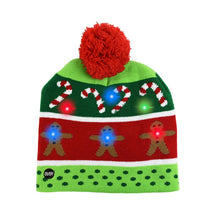 Load image into Gallery viewer, LED Christmas Hat Sweater Knitted Beanie Christmas Light Up Knitted Hat Christmas Gift for Kids Xmas  Decorations
