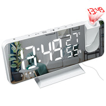 Load image into Gallery viewer, LED Digital Alarm Clock Watch Table Electronic Desktop Clocks USB Wake Up FM Radio Time Projector Snooze Function 2 Alarm
