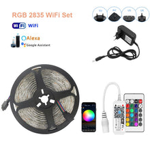 Load image into Gallery viewer, LED Strip Light RGB 5050 2835 Flexible Ribbon WiFi Bluetooth 12V led strip 20M 5M 10M 15M Waterproof Tape Diode+Control+Adapter

