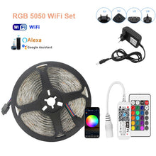 Load image into Gallery viewer, LED Strip Light RGB 5050 2835 Flexible Ribbon WiFi Bluetooth 12V led strip 20M 5M 10M 15M Waterproof Tape Diode+Control+Adapter
