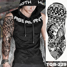 Load image into Gallery viewer, Large Arm Sleeve Tattoo Lion Crown King Rose Waterproof Temporary Tatoo Sticker Wild Wolf Tiger Men Full Skull Totem Tatto

