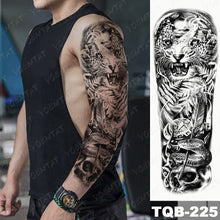 Load image into Gallery viewer, Large Arm Sleeve Tattoo Lion Crown King Rose Waterproof Temporary Tatoo Sticker Wild Wolf Tiger Men Full Skull Totem Tatto
