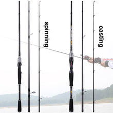 Load image into Gallery viewer, 1.8m 2.1m 2.4m 2.7m 3.0m30T Carbon Spinning Baitcasting FUJI Guide Travel Lure Rod 3-50g ML/M/MH
