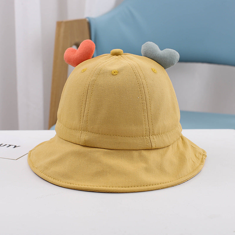 1-3 Years Old Cute Love Boys and Girls Bucket Hat Baby Hat Children Baby Sunhat