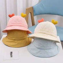 Load image into Gallery viewer, 1-3 Years Old Cute Love Boys and Girls Bucket Hat Baby Hat Children Baby Sunhat
