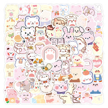 Load image into Gallery viewer, 100pcs Cute Korean Bear Girl Ins Cartoon Character Journal Stickers Reusable Stationery Luggage Note Stickers
