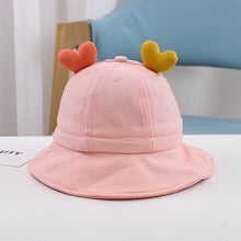 Load image into Gallery viewer, 1-3 Years Old Cute Love Boys and Girls Bucket Hat Baby Hat Children Baby Sunhat
