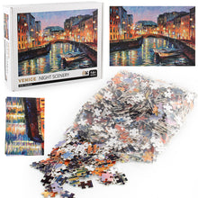 Load image into Gallery viewer, 1000 pieces of Venice night view puzzle decompression game
