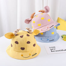 Load image into Gallery viewer, 1-3 Years Old Children Love Horn Bucket Hat Boys and Girls Sun Hat
