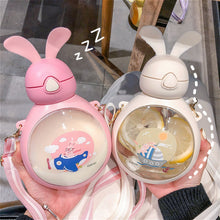 Load image into Gallery viewer, Water Bottle Water  Student Children Adult  with Straw Crossbody Plastic Cup
