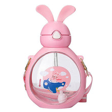 Load image into Gallery viewer, Water Bottle Water  Student Children Adult  with Straw Crossbody Plastic Cup
