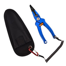 Load image into Gallery viewer, Fishing Pliers Aluminum Braid Cutters Split Ring Pliers Hook Remover Fish Holder with Sheath and Lanyard

