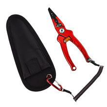 Load image into Gallery viewer, Fishing Pliers Aluminum Braid Cutters Split Ring Pliers Hook Remover Fish Holder with Sheath and Lanyard
