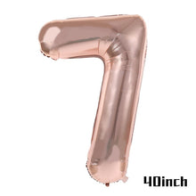 Load image into Gallery viewer, Rose Gold Party Disposable Tableware Plate Number Balloon Girl Birthday Party Wedding Decor Adult Celebration Baby Shower Decor
