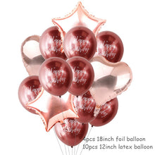 Load image into Gallery viewer, Rose Gold Party Disposable Tableware Plate Number Balloon Girl Birthday Party Wedding Decor Adult Celebration Baby Shower Decor
