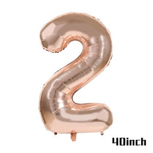 Load image into Gallery viewer, Rose Gold Party Disposable Tableware Plate Number Balloon Girl Birthday Party Wedding Decor Adult Celebration Baby Shower Decor
