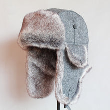 Load image into Gallery viewer, Russian Trooper Trapper Hat Winter  Bomber Hat Men Women Warm Faux Fur Hats with Ear Flaps
