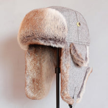 Load image into Gallery viewer, Russian Trooper Trapper Hat Winter  Bomber Hat Men Women Warm Faux Fur Hats with Ear Flaps
