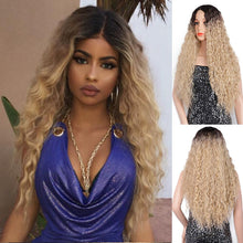 Load image into Gallery viewer, Long Curly  Wig Synthetic Wigs  Red Cosplay  Heat Resistant Middle Part Wig  for Women
