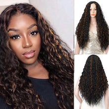 Load image into Gallery viewer, Long Curly  Wig Synthetic Wigs  Red Cosplay  Heat Resistant Middle Part Wig  for Women
