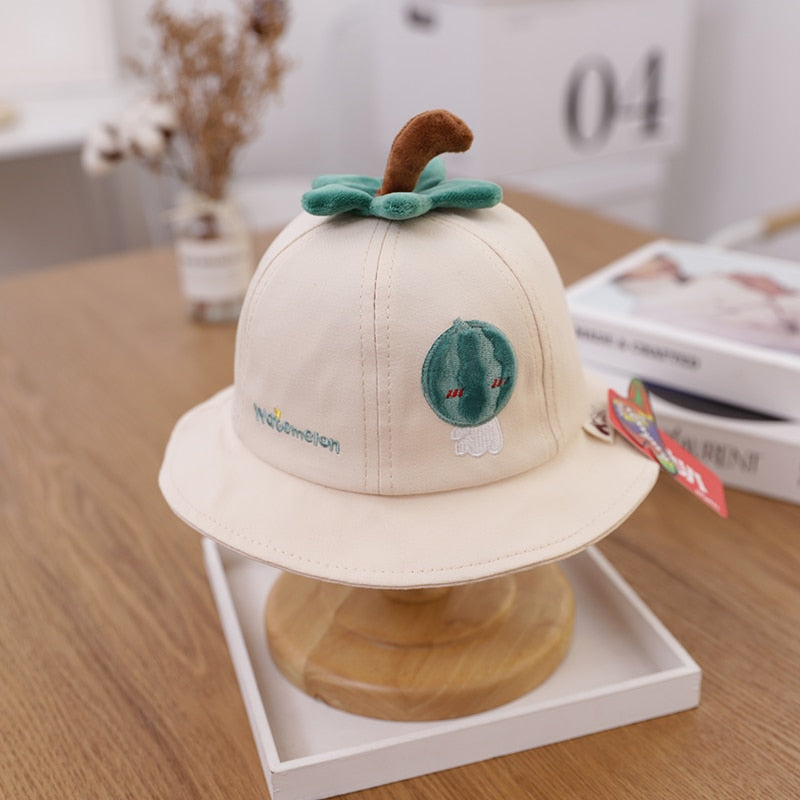 0-3 years Summer Cute Fruit Embroidery Baby Girl Bucket Hats Kids Boy Sunscreen Panama Caps Toddler Infant