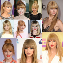 Load image into Gallery viewer, Synthetic Fake Bang Hair Piece Clip In Bangs Front Blunts Fringe Wig Extension Black Brown Blonde For Women Hair
