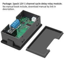 Load image into Gallery viewer, Timer Relay DC 12V 20A Programmable Digital Time Cycle Delay Switch Module 1500W 220V 110V ON-OFF Control 0-999 Second Min Hour
