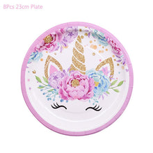 Load image into Gallery viewer, Unicorn Disposable Tableware Unicorn Party Supplies Paper Plate Cups Napkins Unicorn Birthday Party Decoration Baby Shower Girl
