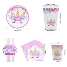 Load image into Gallery viewer, Unicorn Disposable Tableware Unicorn Party Supplies Paper Plate Cups Napkins Unicorn Birthday Party Decoration Baby Shower Girl
