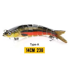 Load image into Gallery viewer, 10/14cm Sinking Wobblers Fishing Lures Jointed Crankbait Swimbait 8 Segment Hard Artificial Bait For Fishing Tackle Lure
