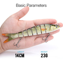 Load image into Gallery viewer, 10/14cm Sinking Wobblers Fishing Lures Jointed Crankbait Swimbait 8 Segment Hard Artificial Bait For Fishing Tackle Lure
