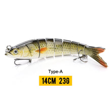 Load image into Gallery viewer, 10/14cm Sinking Wobblers Fishing Lures Jointed Crankbait Swimbait 8 Segment Hard Artificial Bait For Fishing Tackle Lure
