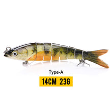 Load image into Gallery viewer, 10/14cm Sinking Wobblers Fishing Lures Jointed Crankbait Swimbait 8 Segment Hard Artificial Bait For Fishing Tackle Lure
