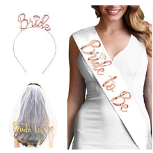 Load image into Gallery viewer, Wedding Decorations Bridal Shower Wedding Veil Team Bride To Be Satin Sash Bachelorette Party Girl Hen Party Decoration Supplies
