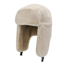 Load image into Gallery viewer, Winter Cycling Ski Hat Warm Earmuffs Thicken Plush  Ear-flapped Hat For Men and Women Faux Fur Windproof Cap Russian Bomber Hat
