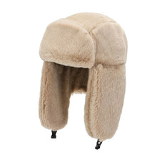 Load image into Gallery viewer, Winter Cycling Ski Hat Warm Earmuffs Thicken Plush  Ear-flapped Hat For Men and Women Faux Fur Windproof Cap Russian Bomber Hat
