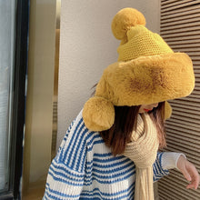 Load image into Gallery viewer, Winter Women's Bomber Hat with Pompom Ponytail Faux Fox Fur Earflap Hats Warm Soft Russian Ushanka Thicken Trapper Snow Ski Cap
