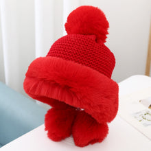 Load image into Gallery viewer, Winter Women's Bomber Hat with Pompom Ponytail Faux Fox Fur Earflap Hats Warm Soft Russian Ushanka Thicken Trapper Snow Ski Cap
