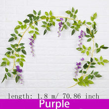 Load image into Gallery viewer, Wisteria Artificial Flowers Vine Garland Wedding Arch Decor Backdrop Fake Plants Foliage Rattan Trailing Faux Flowers Ivy Wall
