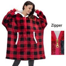 Load image into Gallery viewer, Women Blanket Sweatshirt Robe Winter Hoodies Outdoor Hooded Coats Warm Comfort Bathrobe Christmas Fleece Blanket Sudadera Mujer
