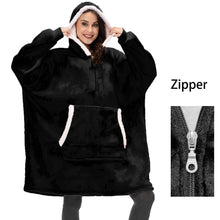 Load image into Gallery viewer, Women Blanket Sweatshirt Robe Winter Hoodies Outdoor Hooded Coats Warm Comfort Bathrobe Christmas Fleece Blanket Sudadera Mujer
